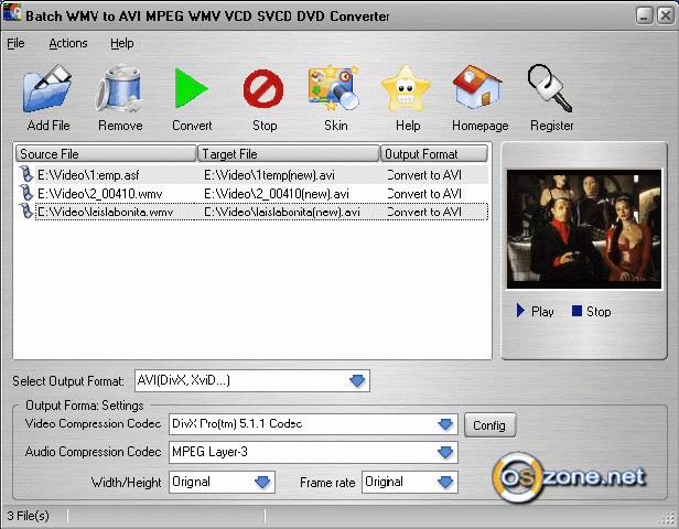  Batch WMV to AVI MPEG WMV VCD SVCD DVD Converter 5.0.7