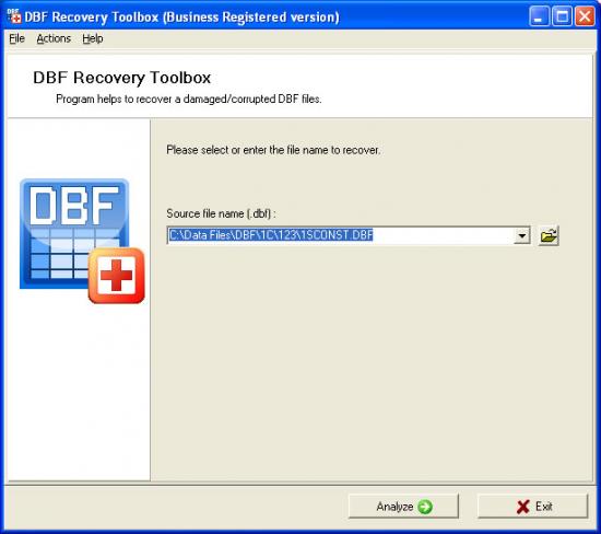  DBF Recovery Toolbox 1.1.7