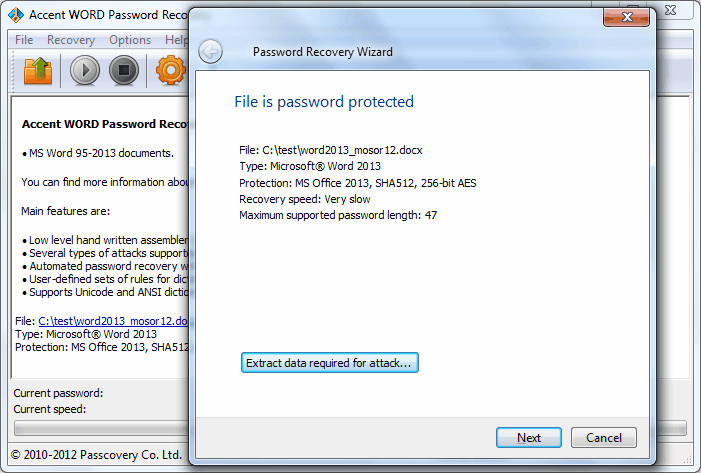  Accent WORD Password Recovery 7.00