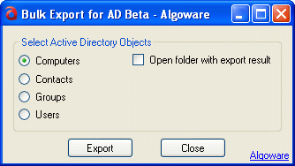 Algoware Active Directory Bulk Export 1.0