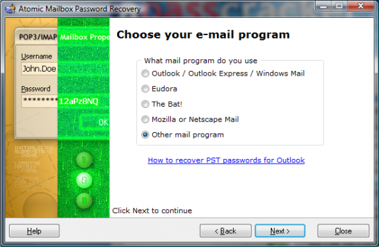  Atomic Mailbox Password Recovery 2.90
